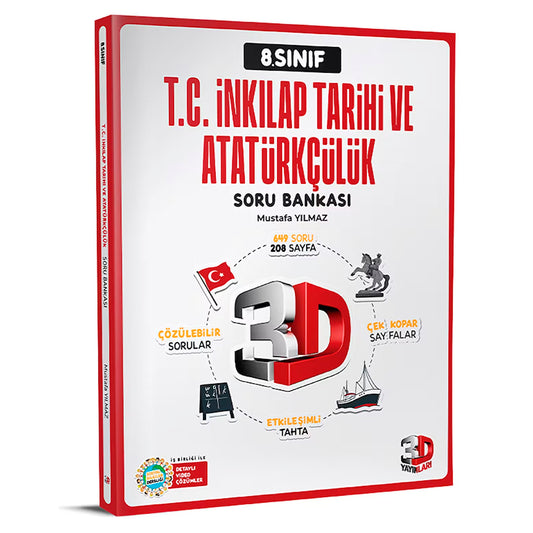 3D Yayınları Ortaokul 8. Sınıf İnkılap Tarihi Soru Bankası Test Kitabı