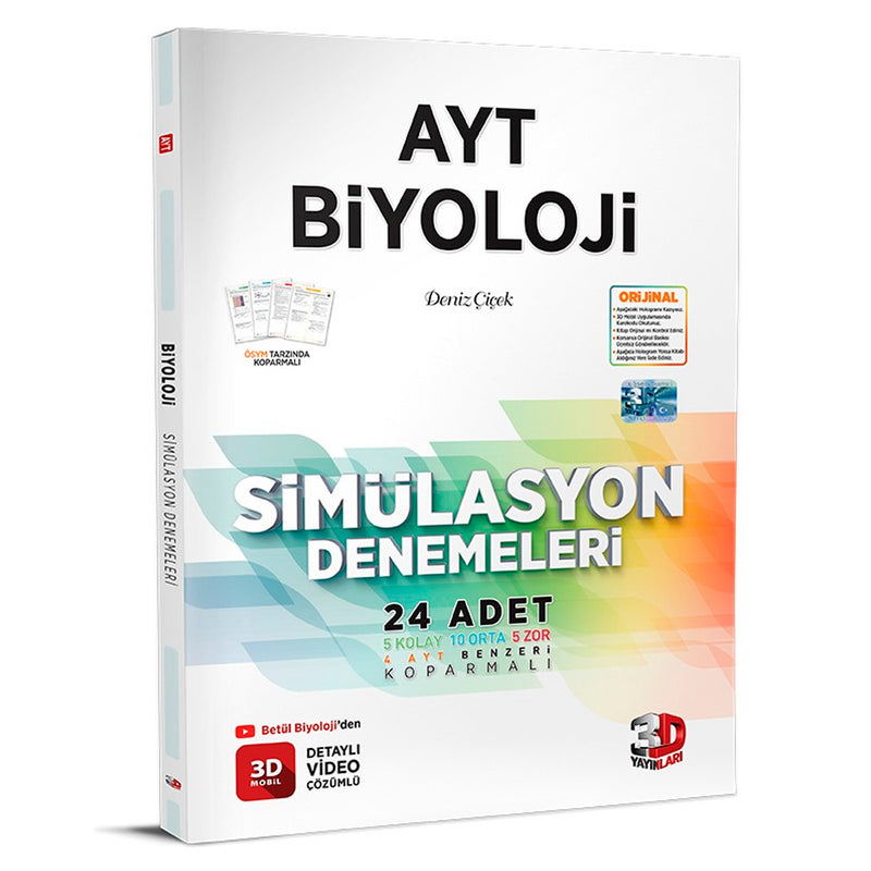 3D Yayınları AYT 24'lü Biyoloji Simülasyon Deneme