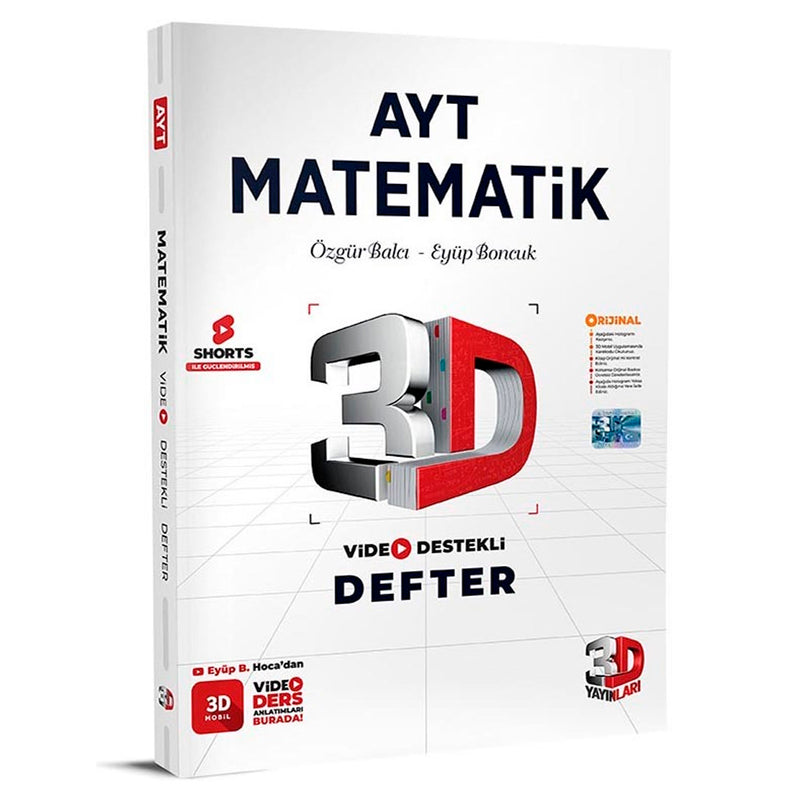 3D Yayınları AYT Matematik Video Destekli Defter