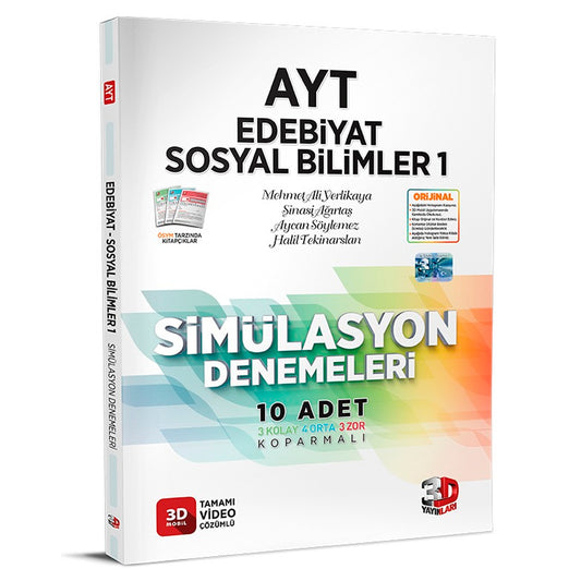 3D Yayınları AYT Tamamı Video Çözümlü Edebiyat Sosyal Bilimler Simülasyon Denemeleri
