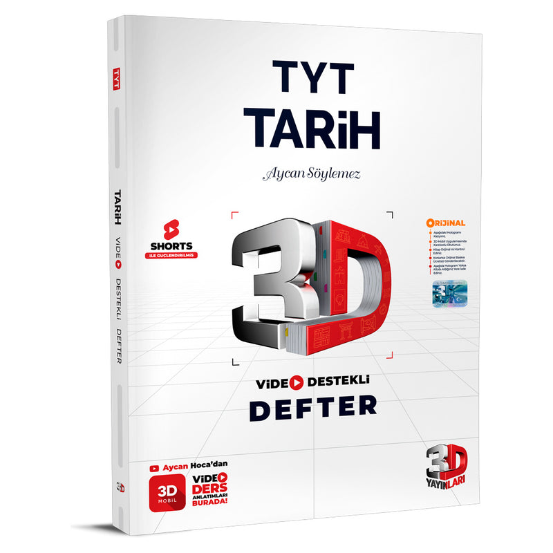 3D Yayınları TYT Tarih Video Destekli Defter