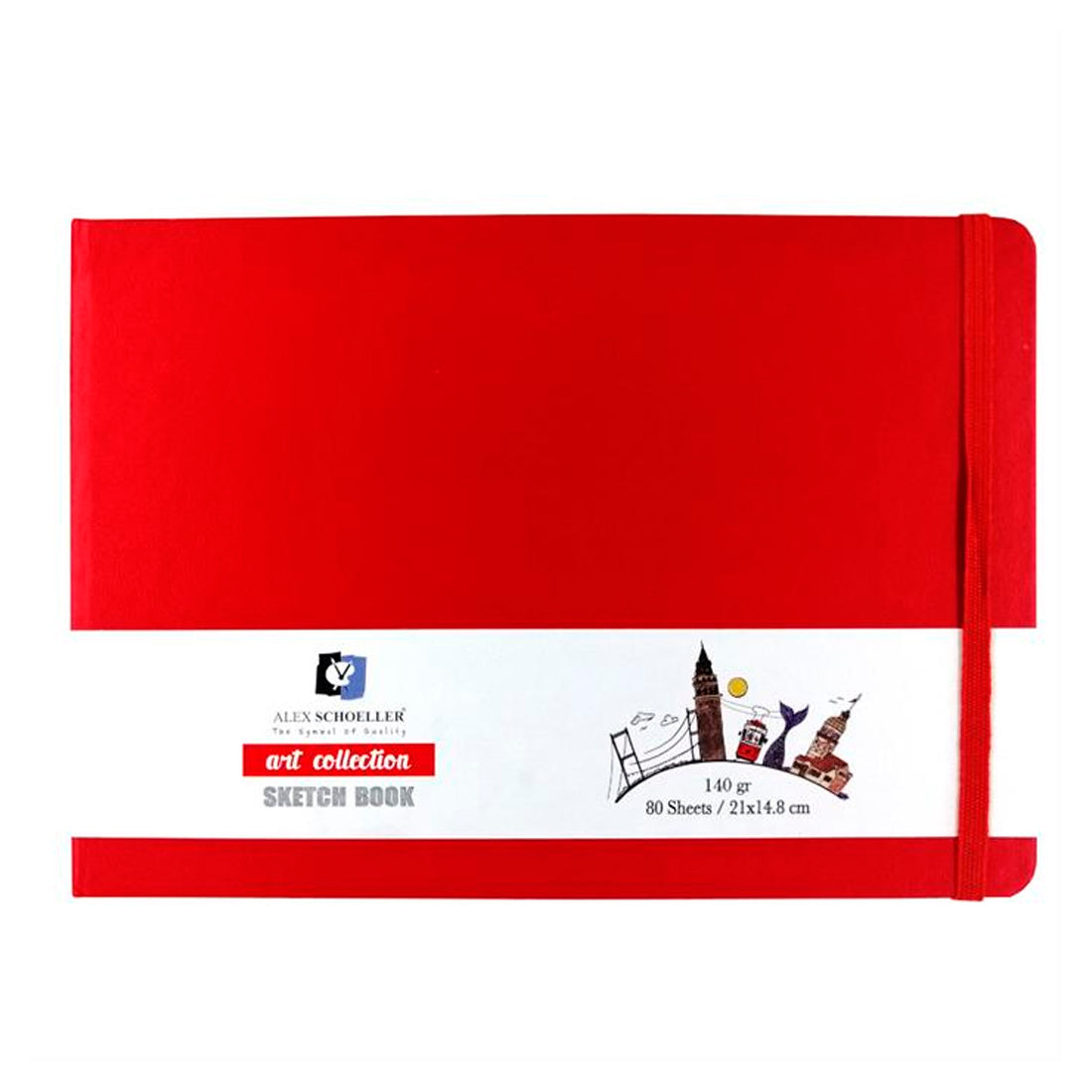Alex Schoeller Kırmızı 21x15 140 Gr 80 Sayfa Eskiz Defteri - Not Tutma, Okul ve Planlayıcı