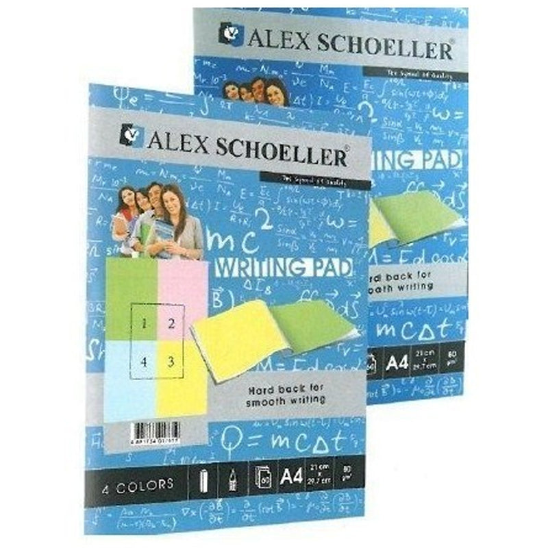 Alex Schoeller A4 80gr Renkli Çizgili 60'lı Blok - Eskiz, Not Tutma ve Planlayıcı Defter