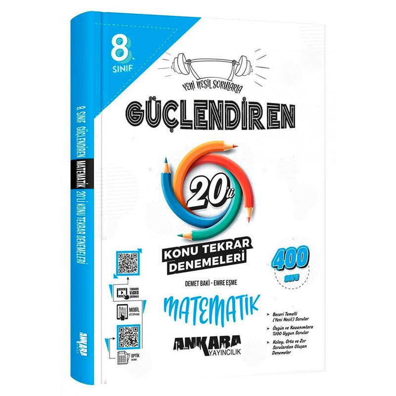 Ankara Yayınları Ortaokul 8.Sınıf Güçlendiren Matematik 20 Li Konu Tarama Denemesi Test Kitabı