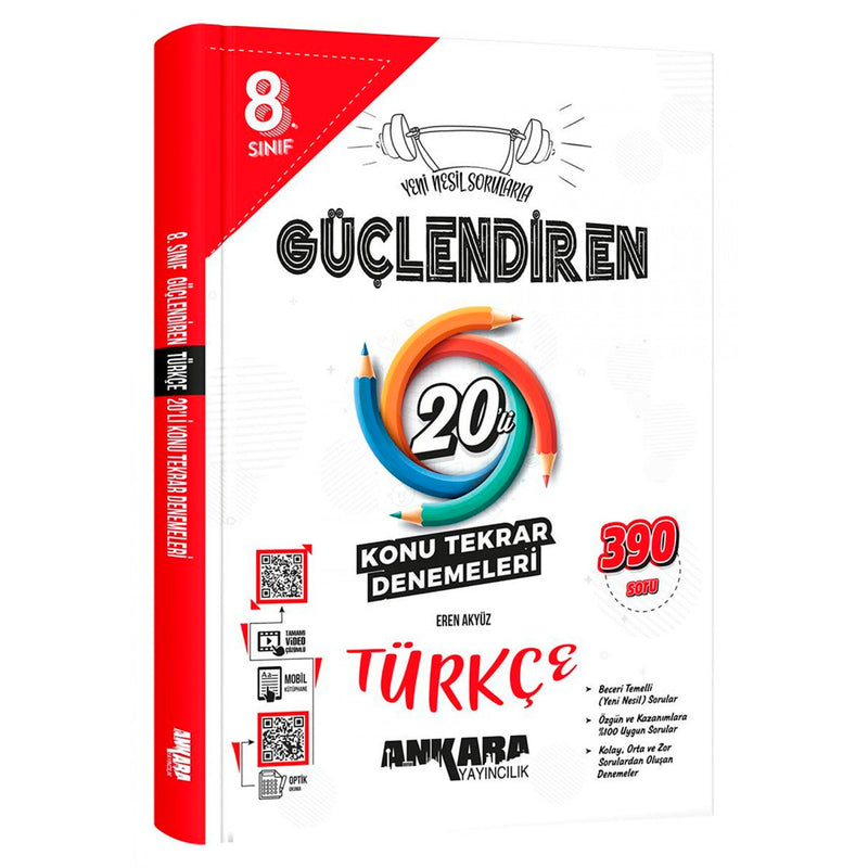 Ankara Yayınları Ortaokul 8.Sınıf Güçlendiren Türkçe 20 Li Konu Tarama Denemesi Test Kitabı