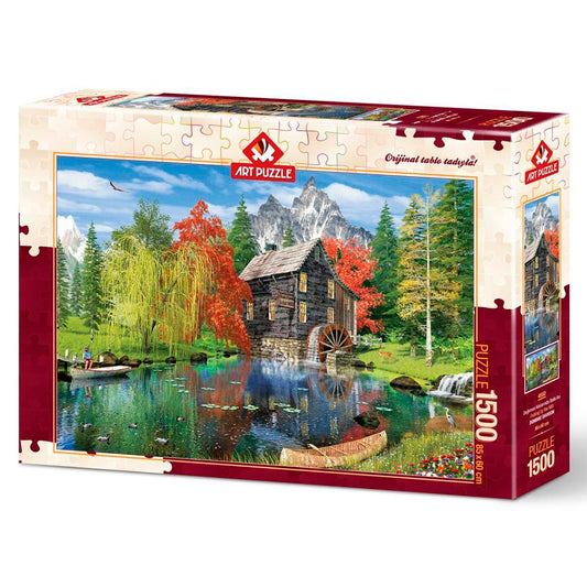 Art Değirmen Kenarında Balık Avı 1500 Parça Yetişkin Puzzle