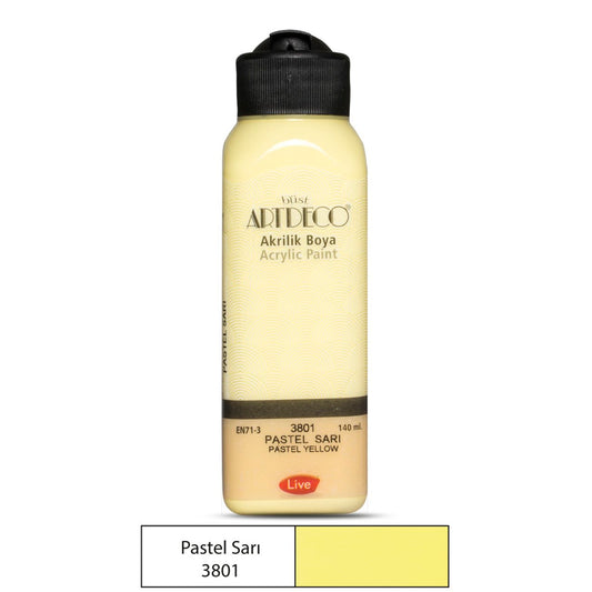 Artdeco 140 Ml. Sarı Akrilik Boya - Sanatsal Tuval ve Hobi Boyası