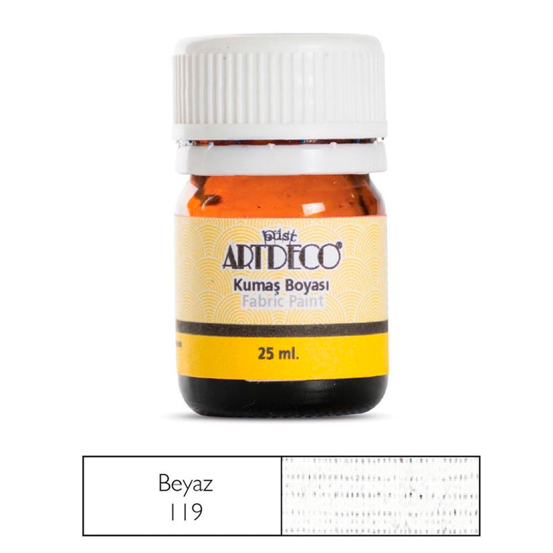 Artdeco 25 ml Beyaz Kumaş Boyası - Hobi, Tekstil Boyama ve El Sanatları için