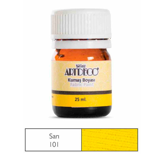 Artdeco 25 ml Sarı Kumaş Boya - Tekstil Boyası, Hobi ve El Sanatları İçin