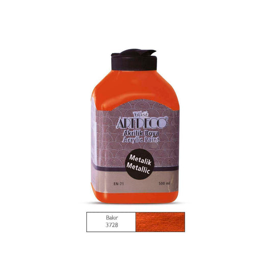 Artdeco Akrilik Metalik 500 Ml. Bakır Boya - Sanatsal Hobi ve Dekorasyon Boyası