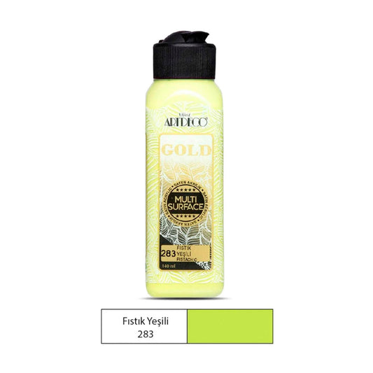 Artdeco Gold Multi-Surface 140 Ml. Fıstık Yeşili Akrilik Boya - Hobi, Sanat ve Dekorasyon Boyası