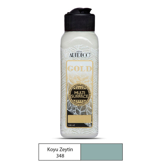 Artdeco Gold Multi-Surface 140 Ml. Koyu Zeytin Akrilik Boya - Sanatsal Hobi ve Dekoratif Boya
