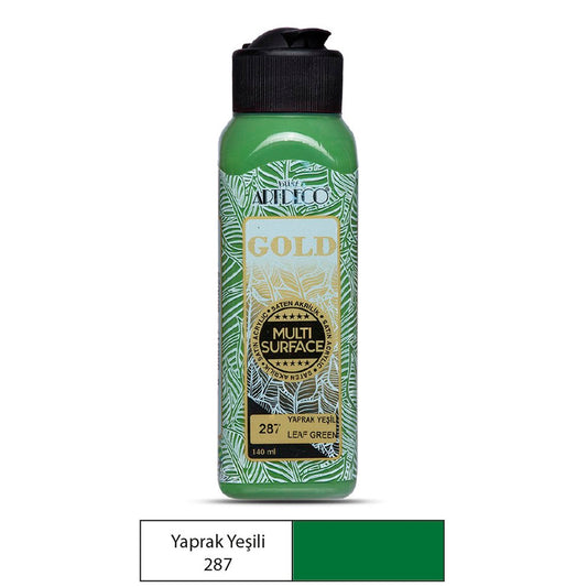 Artdeco Gold Multi-Surface 140 Ml. Yaprak Yeşili Akrilik Boya - Sanatsal Hobi ve Dekorasyon Boyası