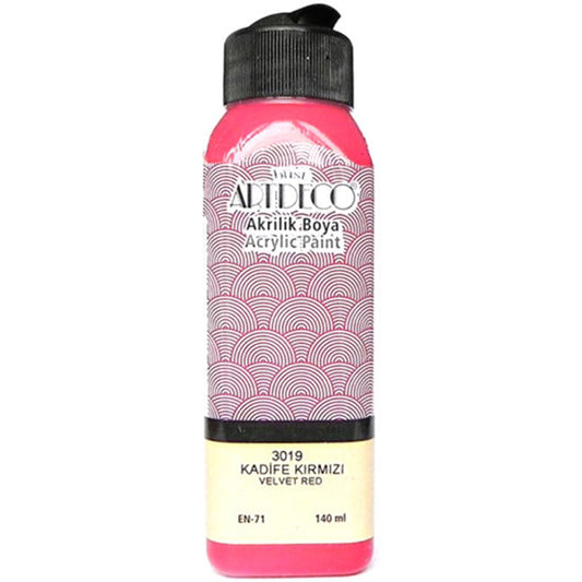 Artdeco Kadife Kırmızı 140ml Akrilik Boya - Sanat, Resim ve Hobi Boyası