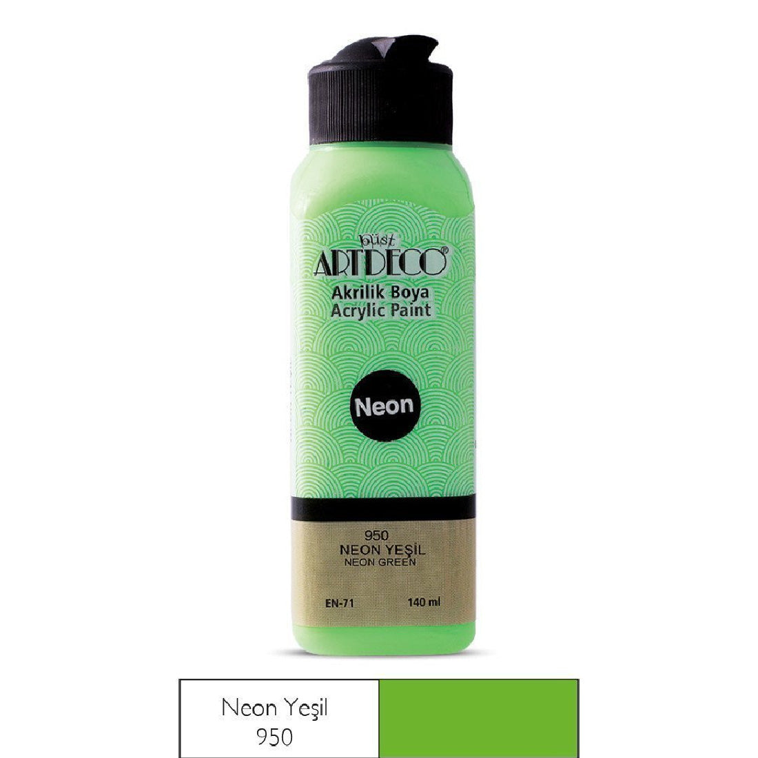 Artdeco Neon Yeşil 140ml Akrilik Boya - Canlı Renkler Sanat ve Hobi Boyası