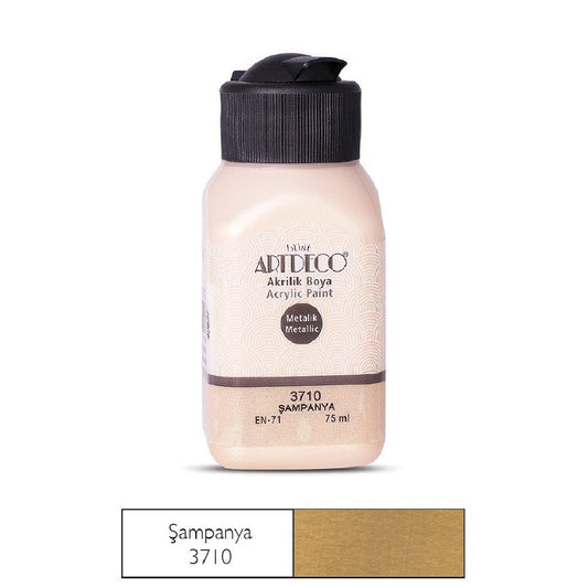 Artdeco Şampanya 75ml Metalik Akrilik Boya - Sanatsal Hobi ve Tuval Boyası