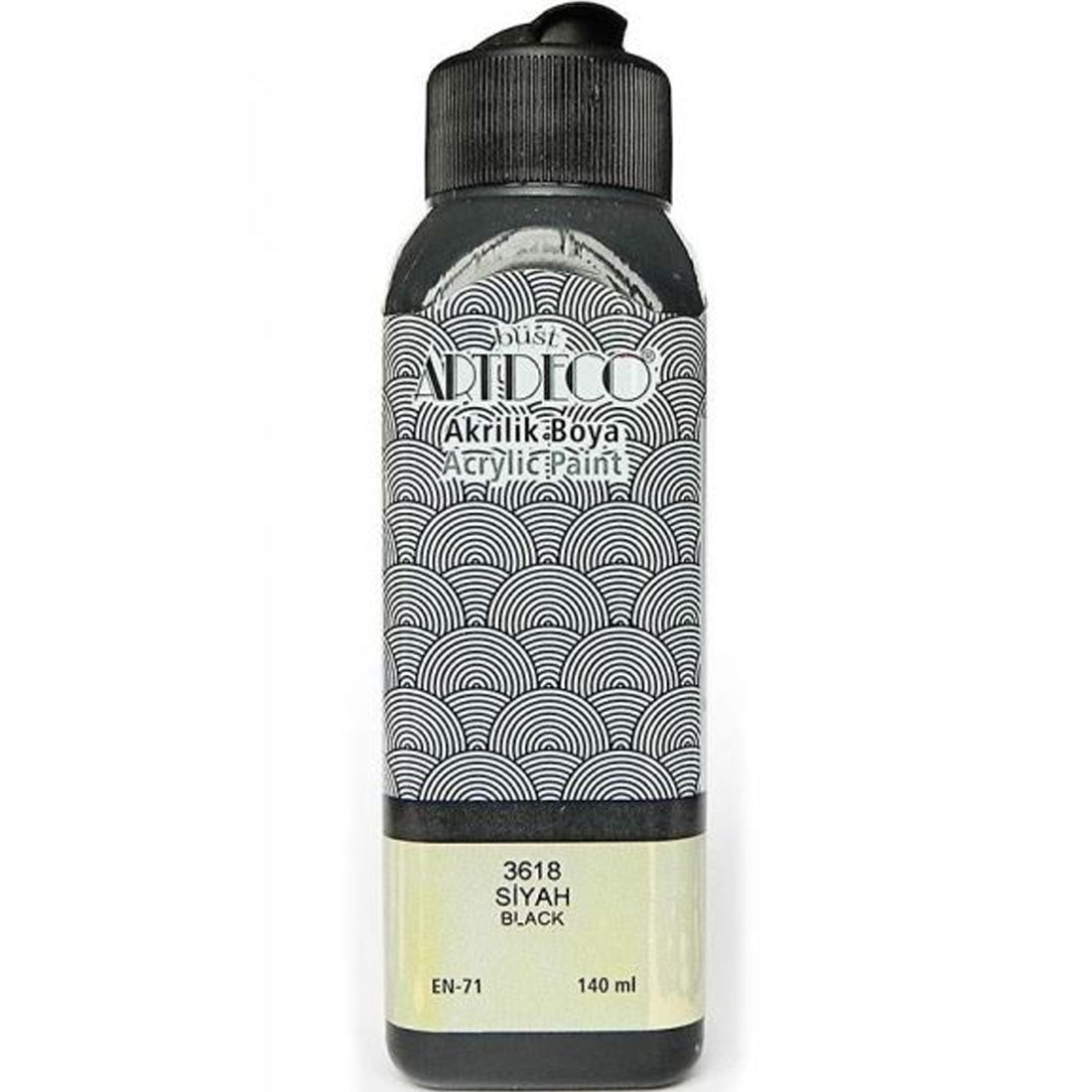 Artdeco Siyah 140ml Akrilik Boya - Tuval, Resim ve Hobi Sanat Malzemesi