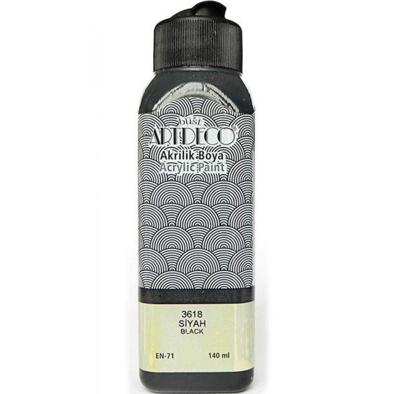 Artdeco Siyah 140ml Akrilik Boya - Tuval, Resim ve Hobi Sanat Malzemesi