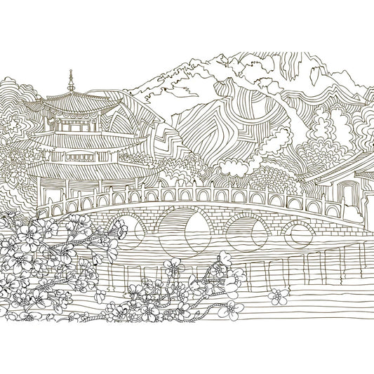 Artdeco Tabiat 40x50 cm Japon Bahçesi Desenli Tuval - Boyama, Hobi ve Sanat Tuvali