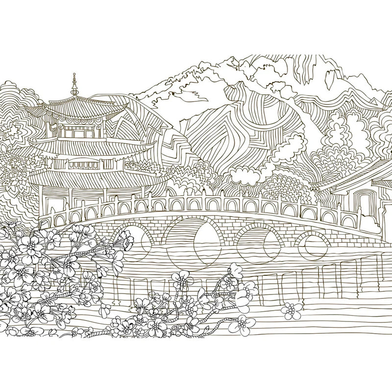 Artdeco Tabiat 40x50 cm Japon Bahçesi Desenli Tuval - Boyama, Hobi ve Sanat Tuvali