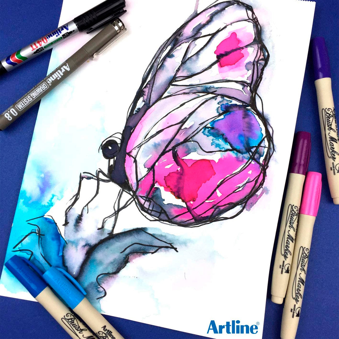 Artline Supreme Fıstık Yeşili Brush Uçlu Kalem - Sanatsal Çizim, İllüstrasyon ve Kaligrafi Marker Kalemi