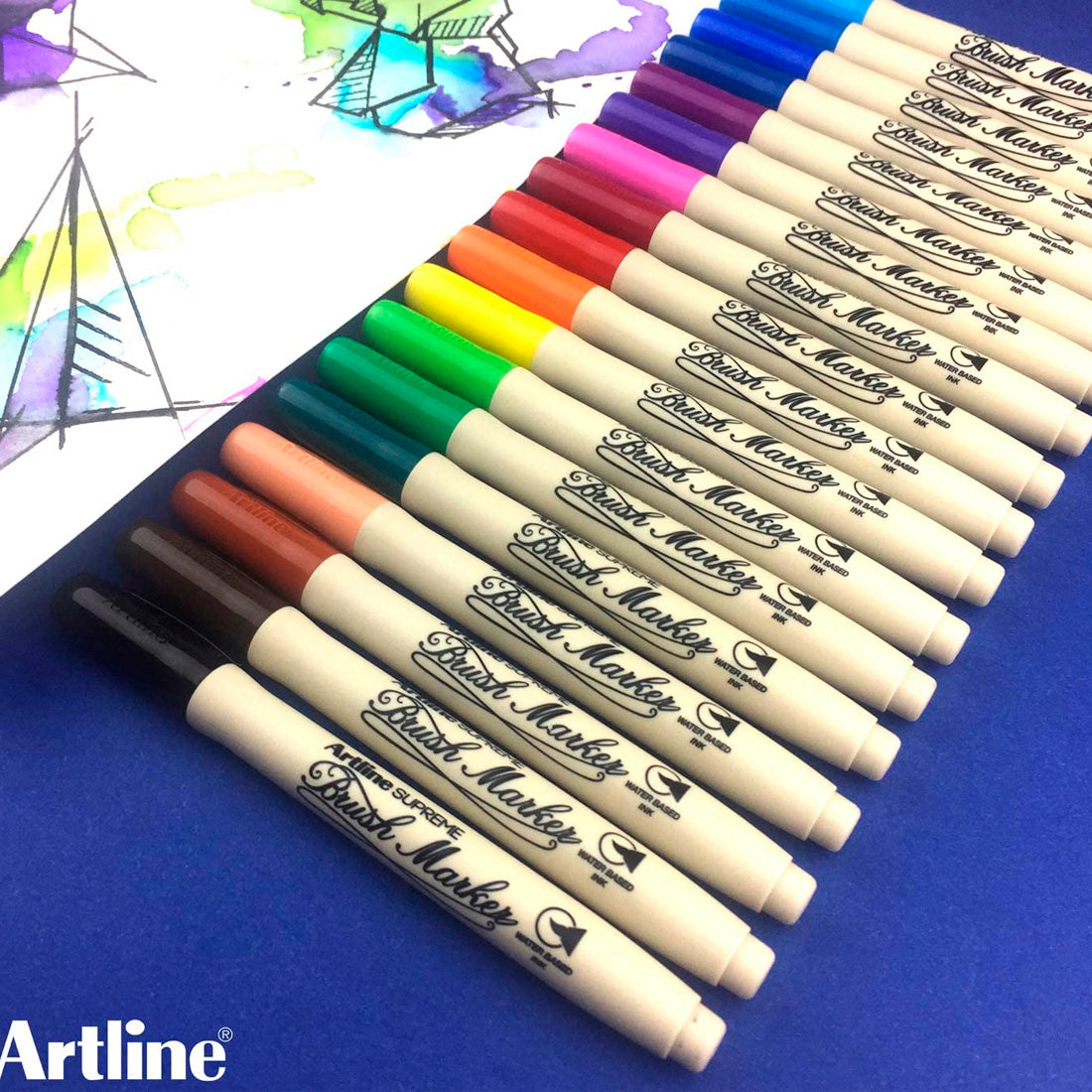 Artline Supreme Koyu Kahve Brush Uçlu Kalem - Sanatsal Çizim, İllüstrasyon ve Yumuşak Yazım Kalemi