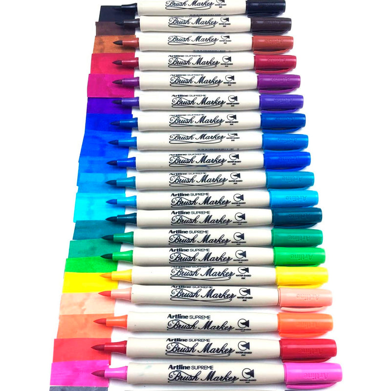 Artline Supreme Koyu Yeşil Brush Uçlu Kalem - Sanatsal Çizim ve İllüstrasyon Marker