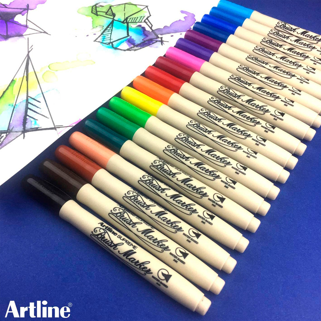 Artline Supreme Yeşil Brush Uçlu Marker Kalem - Sanat, Çizim ve Kaligrafi Kalemi