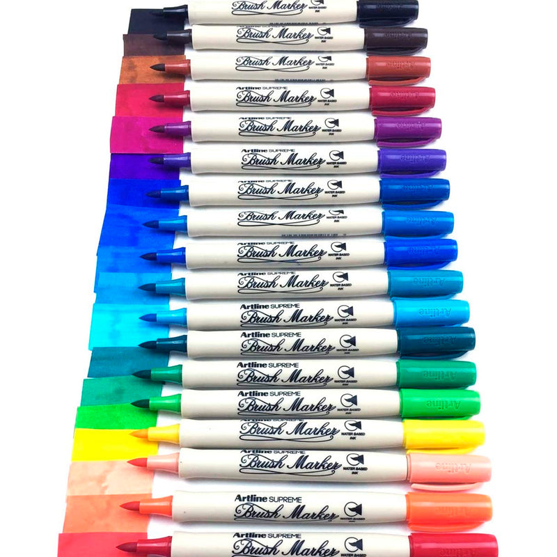 Artline Supreme Yeşil Brush Uçlu Marker Kalem - Sanat, Çizim ve Kaligrafi Kalemi