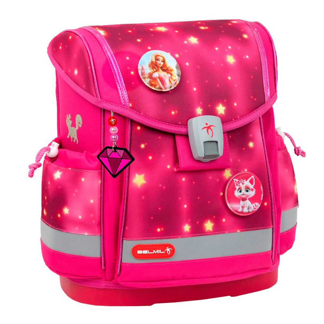 Belmil Pembe Yıldız Ergonomik Mıknatıslı Kız Çocuk İlkokul Çantası