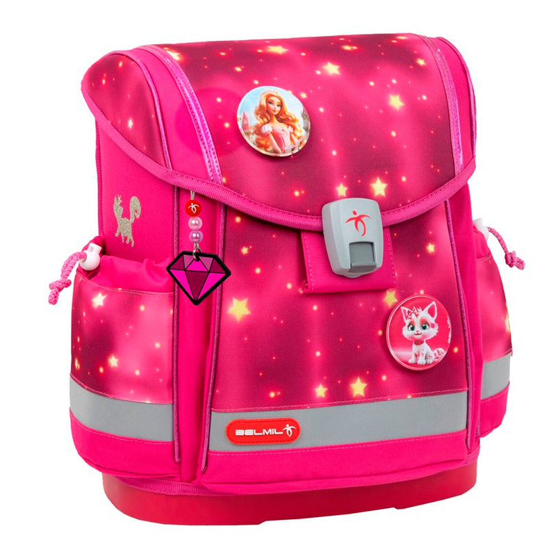 Belmil Pembe Yıldız Ergonomik Mıknatıslı Kız Çocuk İlkokul Çantası