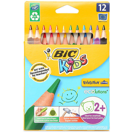Bic Kids 12'li Üçgen Jumbo Kuru Boya Kalemi 8297356