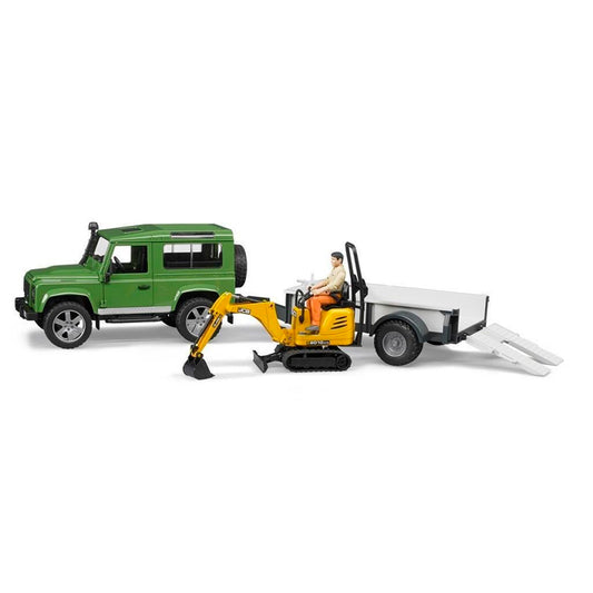 Bruder Land Rover Arazi Aracı Jcb Mini Kazıcı BR02593