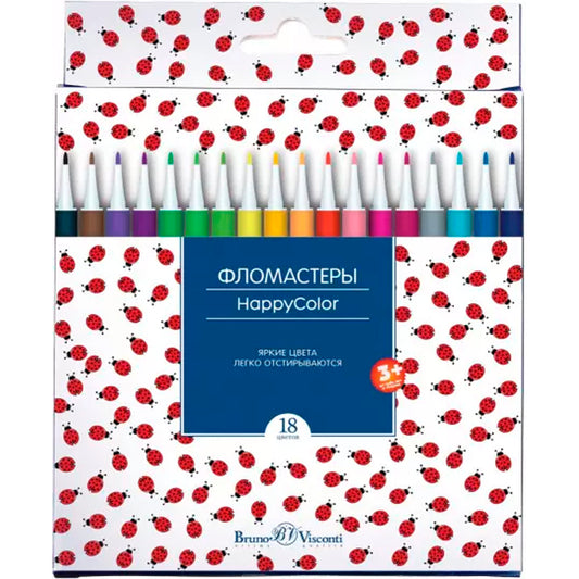 Bruno Visconti Happy Color 18 Renk Keçeli Kalem 32-0025