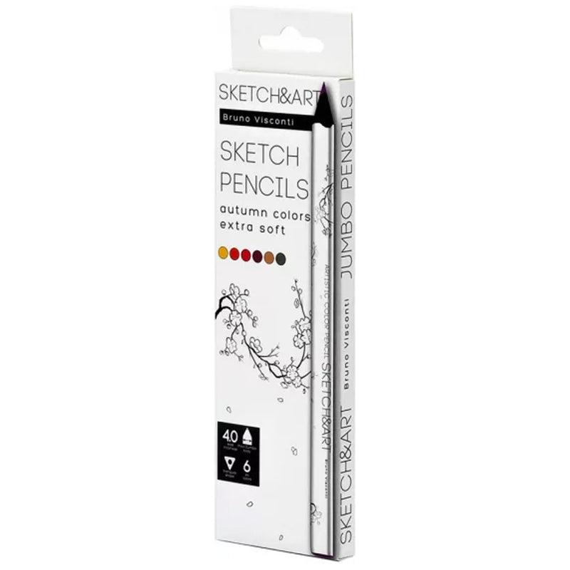 Bruno Visconti Profesyonel Kuru Boya Set Sketch&Art 4 Mm. 6 Renk Sonbahar Manzara - Sanatsal Çizim ve Eskiz Seti