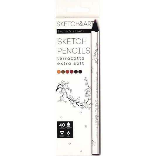 Bruno Visconti Profesyonel Kuru Boya Set Sketch&Art 6 Renk Toprak - Sanatsal Çizim ve Eskiz Kalemleri