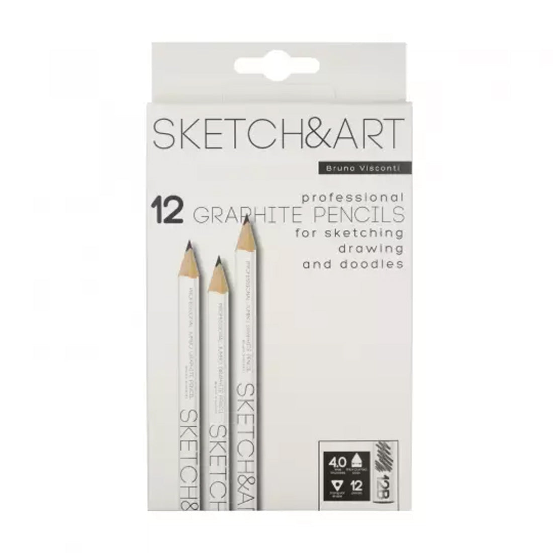 Bruno Visconti Sketch&Art 3.5 Mm 12B Dereceli Jumbo Kurşun Kalem - Profesyonel Eskiz ve Çizim Kalemi