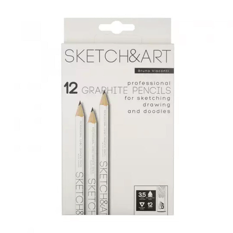 Bruno Visconti Sketch&Art 3.5 Mm 4B Dereceli Jumbo Kurşun Kalem - Profesyonel Eskiz ve Çizim Kalemi
