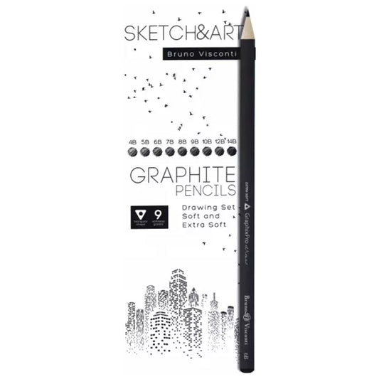 Bruno Visconti Sketch&Art 4B-14B 9'lu Dereceli Kalem Seti - Çizim, Eskiz ve Sanat Kalemleri