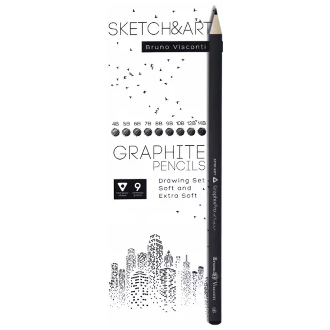Bruno Visconti Sketch&Art 4B-14B 9'lu Dereceli Kalem Seti - Çizim, Eskiz ve Sanat Kalemleri