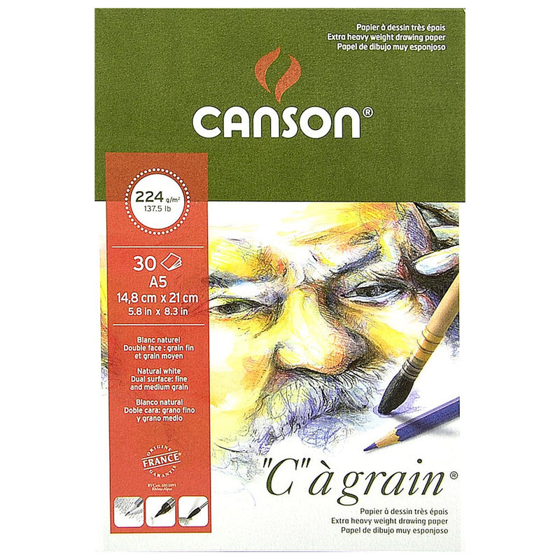 Canson Cagrain Yapışkanlı Eskiz Çizim Defteri A5 - Sanatsal Çizim, Not Tutma ve Okul Defteri