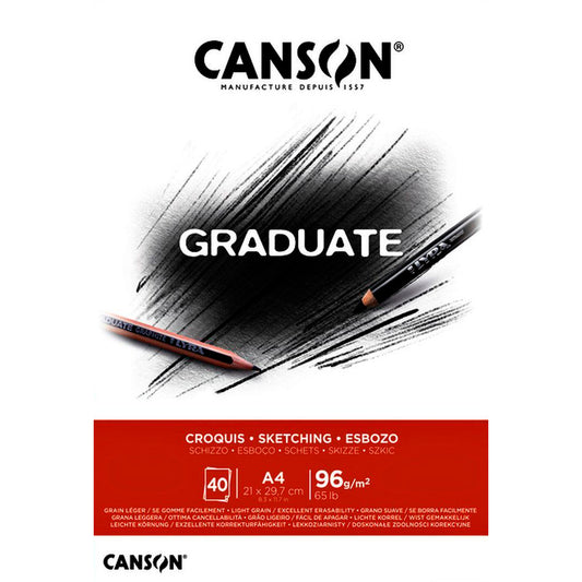 Canson Graduate A4 96gr 40 Sayfa Eskiz Defteri - Sanatsal Çizim ve Okul Defteri