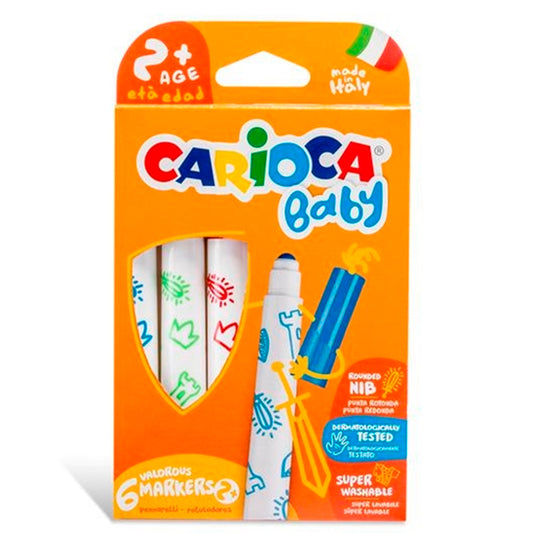 Carioca Jumbo Bebek 6'lı Süper Yıkanabilir Keçeli Boya Kalemi +2 Yaş 42813