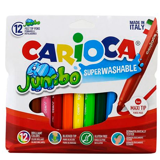 Carioca Jumbo Süper12'li Yıkanabilir Keçeli Boya Kalemi 40569