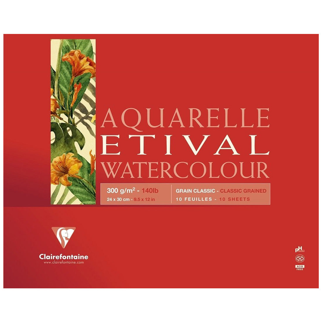 Clairefontaine Etival Classic Suluboya Blok 24x32 cm 300gr. 30 Yaprak - Sanatsal Eskiz ve Resim De
