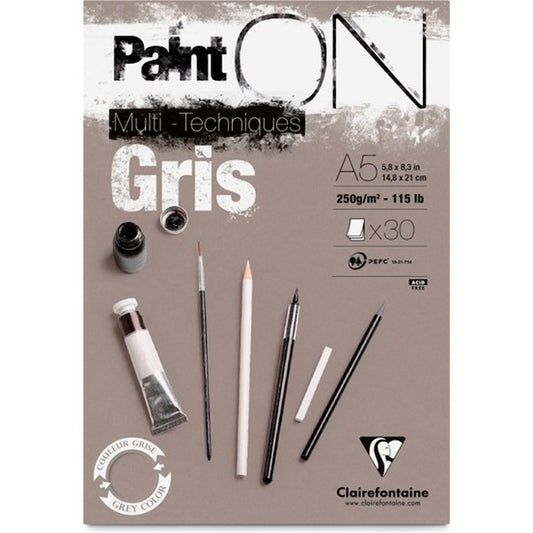Clairefontaine Paint On Gri Renk Eskiz Defteri - Not Tutma, Okul ve Planlayıcı Defteri