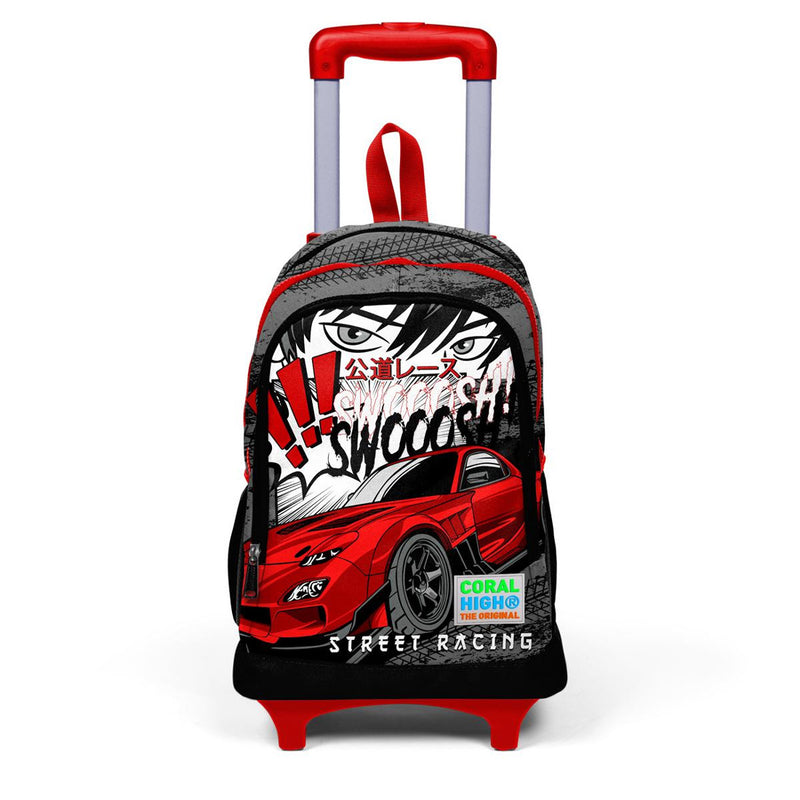 Coral High Araba Desenli Işıklı Tekerlek Siyah Çekçekli Sırt ve Okul Çantası 23947