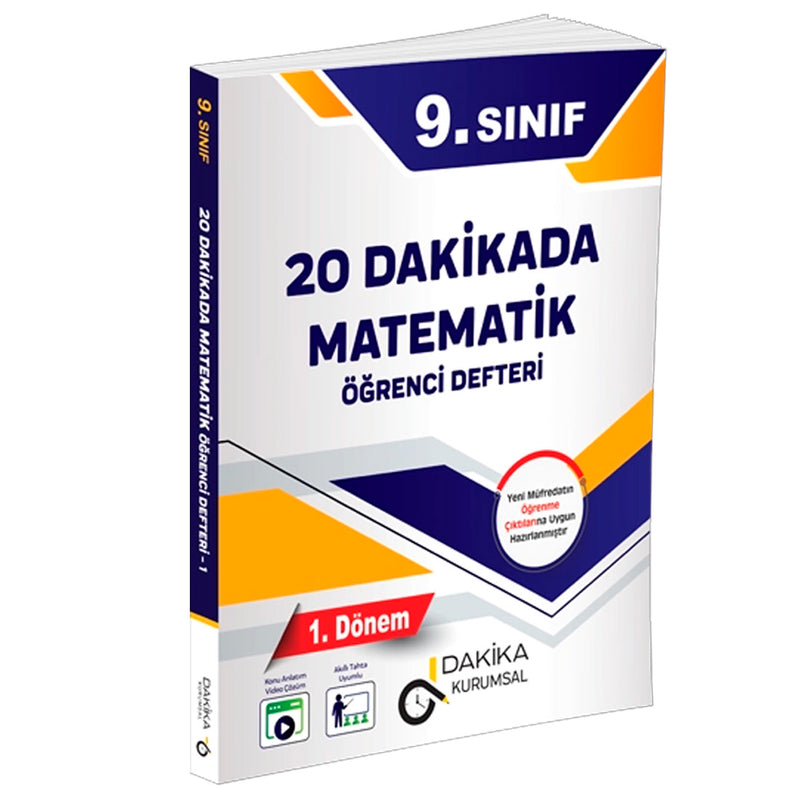 Dakika Yayınları 9.Sınıf 20 Dakikada Matematik Öğrenci Defteri 1. Dönem