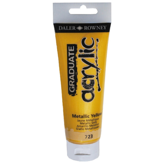 Daler Rowney Graduate Metallic Yellow 120 ml. Akrilik Boya - Sanat, Resim ve Hobi Boyası