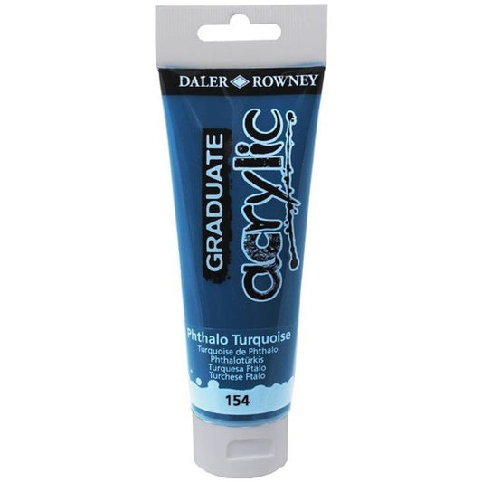 Daler Rowney Graduate Phthalo Turkuaz 120 ml. Akrilik Boya - Sanat Malzemeleri Resim ve Hobi Boyası